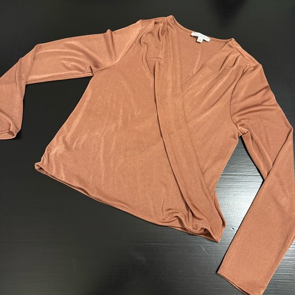 Green Envelope Copper Wrap Blouse - Picture 1 of 6